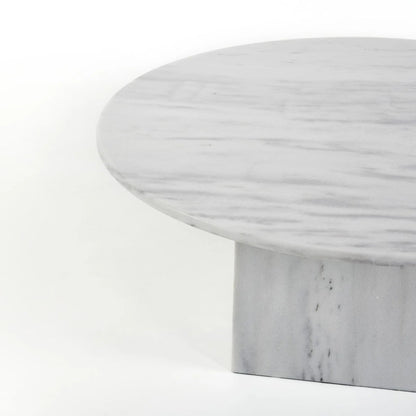 Vixen Round Carrara Marble Coffee Table - White Coffee Table M+Co Living