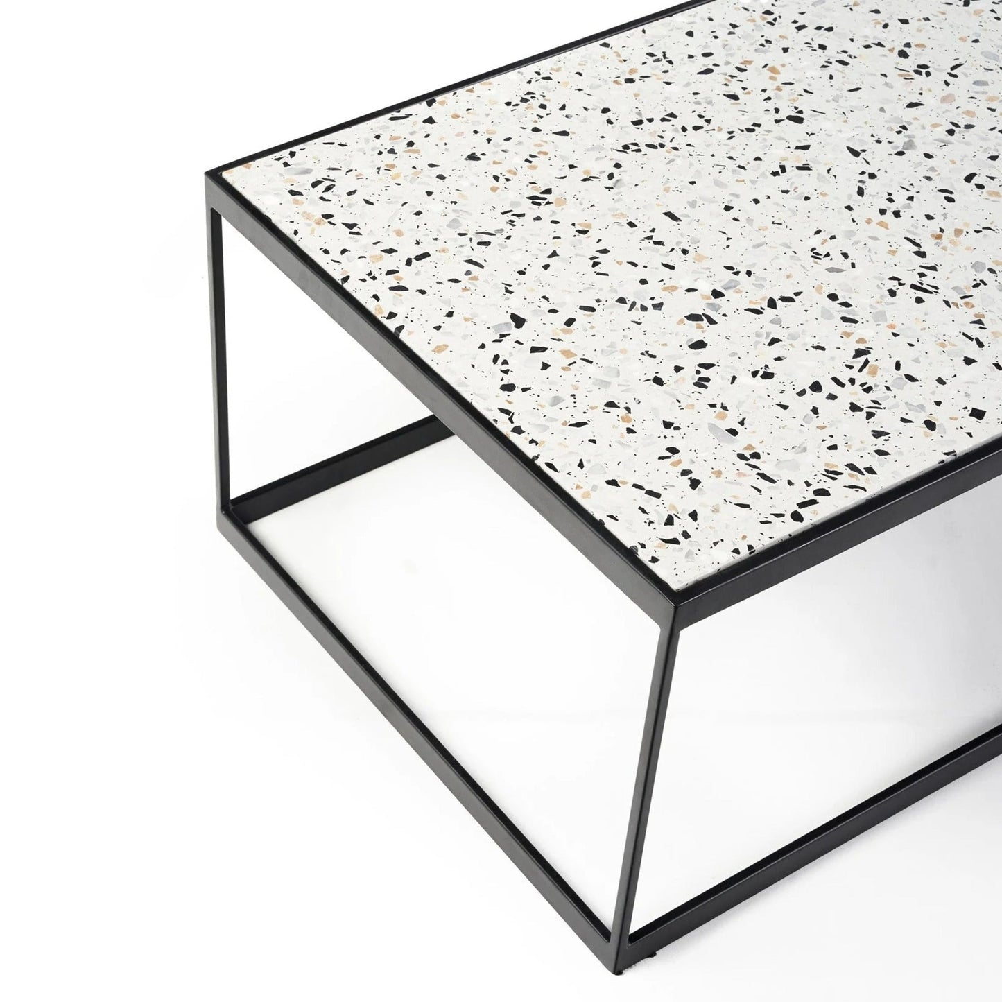 Wesley Rectangle Terrazzo Coffee Table - Black & White Coffee Table M+Co Living